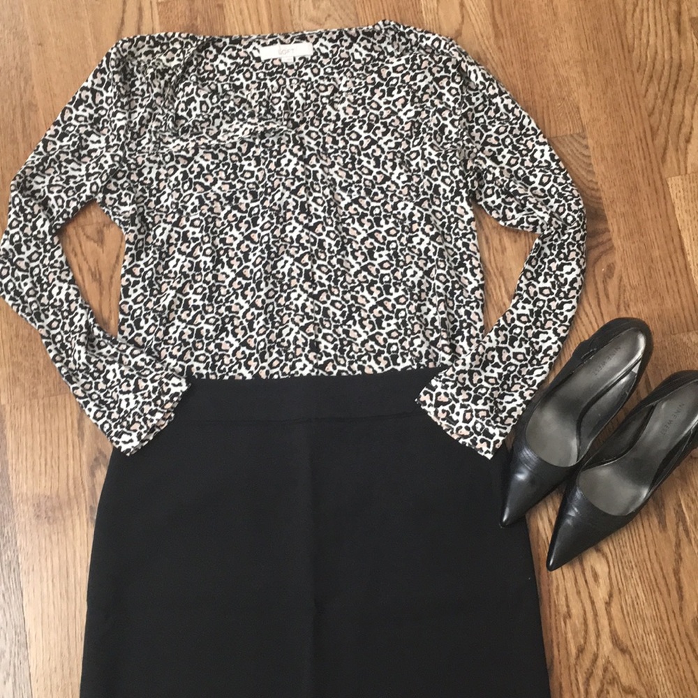 NWOT Loft leopard blouse - size M